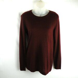 Christopher Fischer 100% Organic Cashmere Burgundy Crew Neck Sweater M